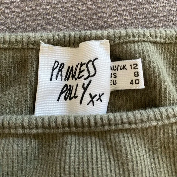 Princess Polly Olive Ribbed Top - Picture 2 of 3